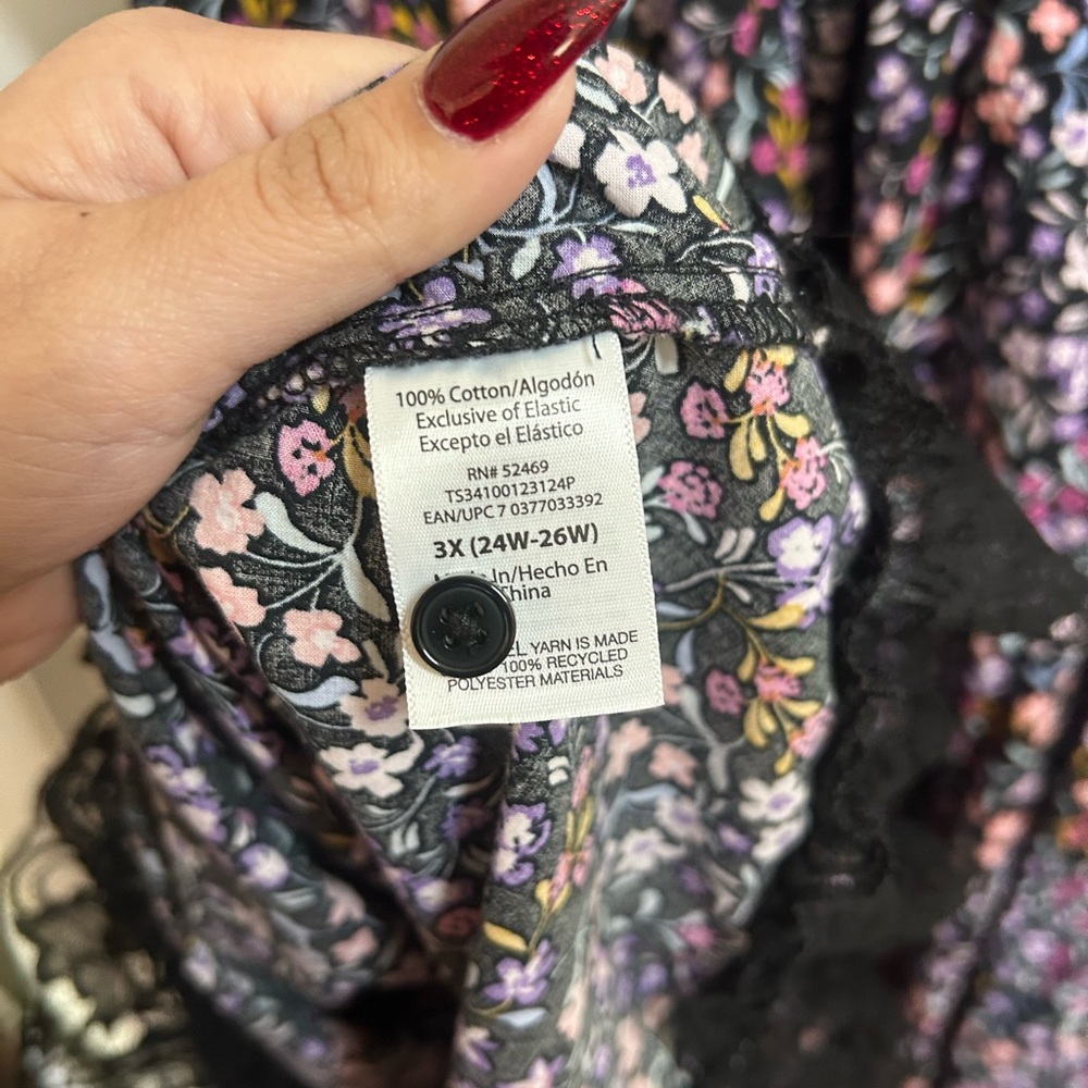 Terra & Sky Floral Midi Dress – Size 3X - Picture 5 of 11